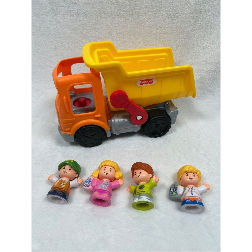 Fisher Price Little People Construction Dump Truck with Figures Sounds Noises